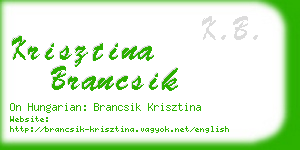 krisztina brancsik business card